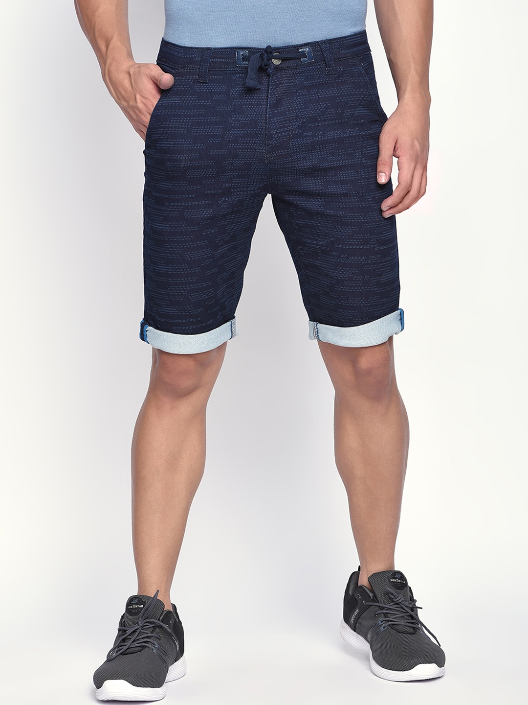 

beevee Men Blue Printed Regular Fit Shorts