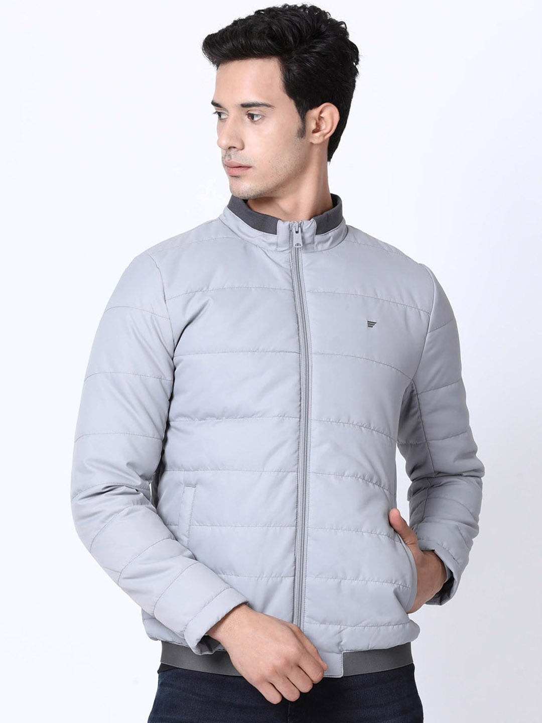 

t-base Men Grey Solid Lightweight Padded Jacket