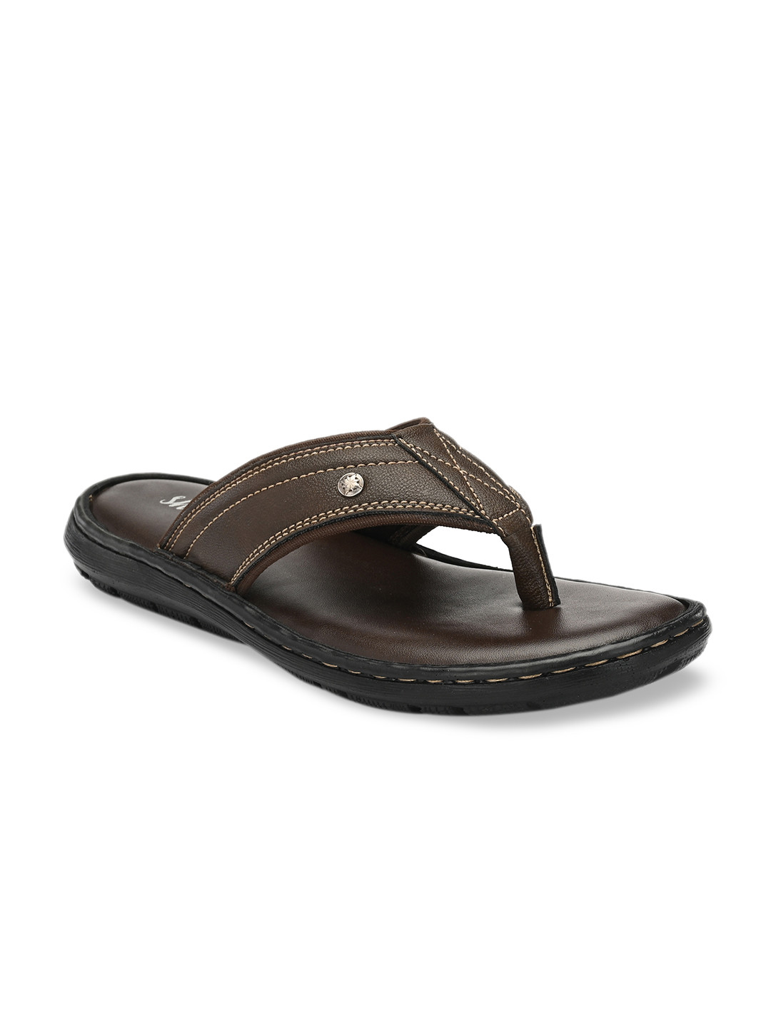 

SHENCES Men Brown Comfort Sandals