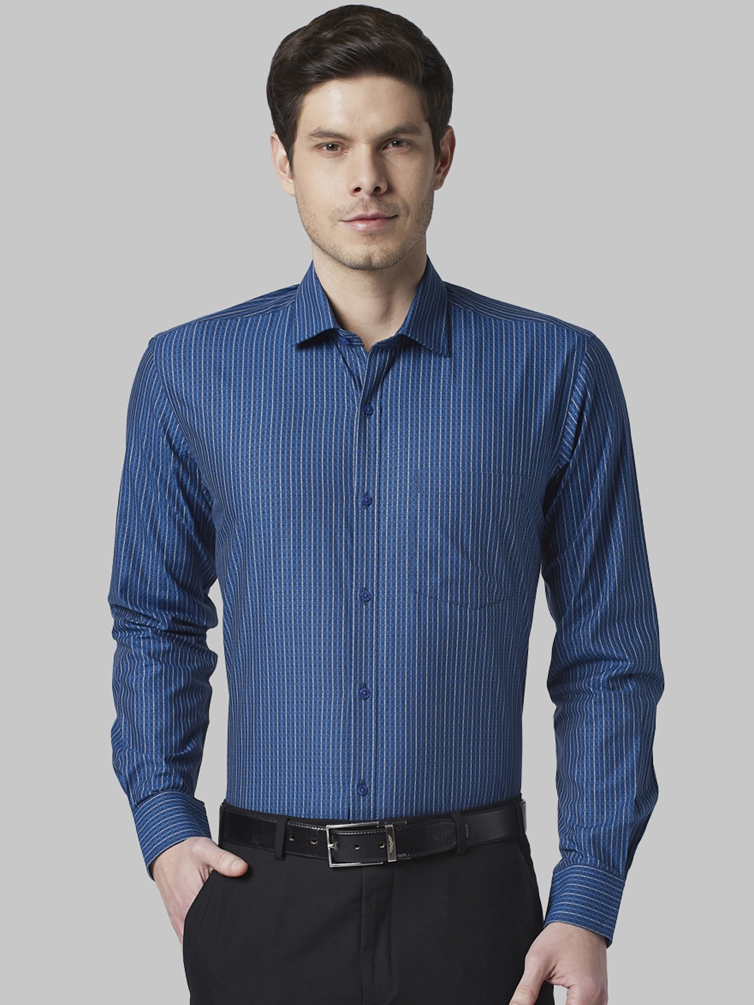 

Park Avenue Men Blue Slim Fit Printed Formal Shirt