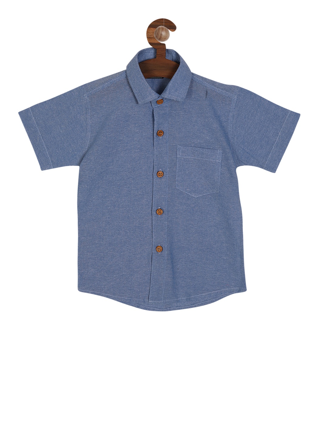 

RIKIDOOS Boys Blue Regular Fit Self Design Casual Shirt
