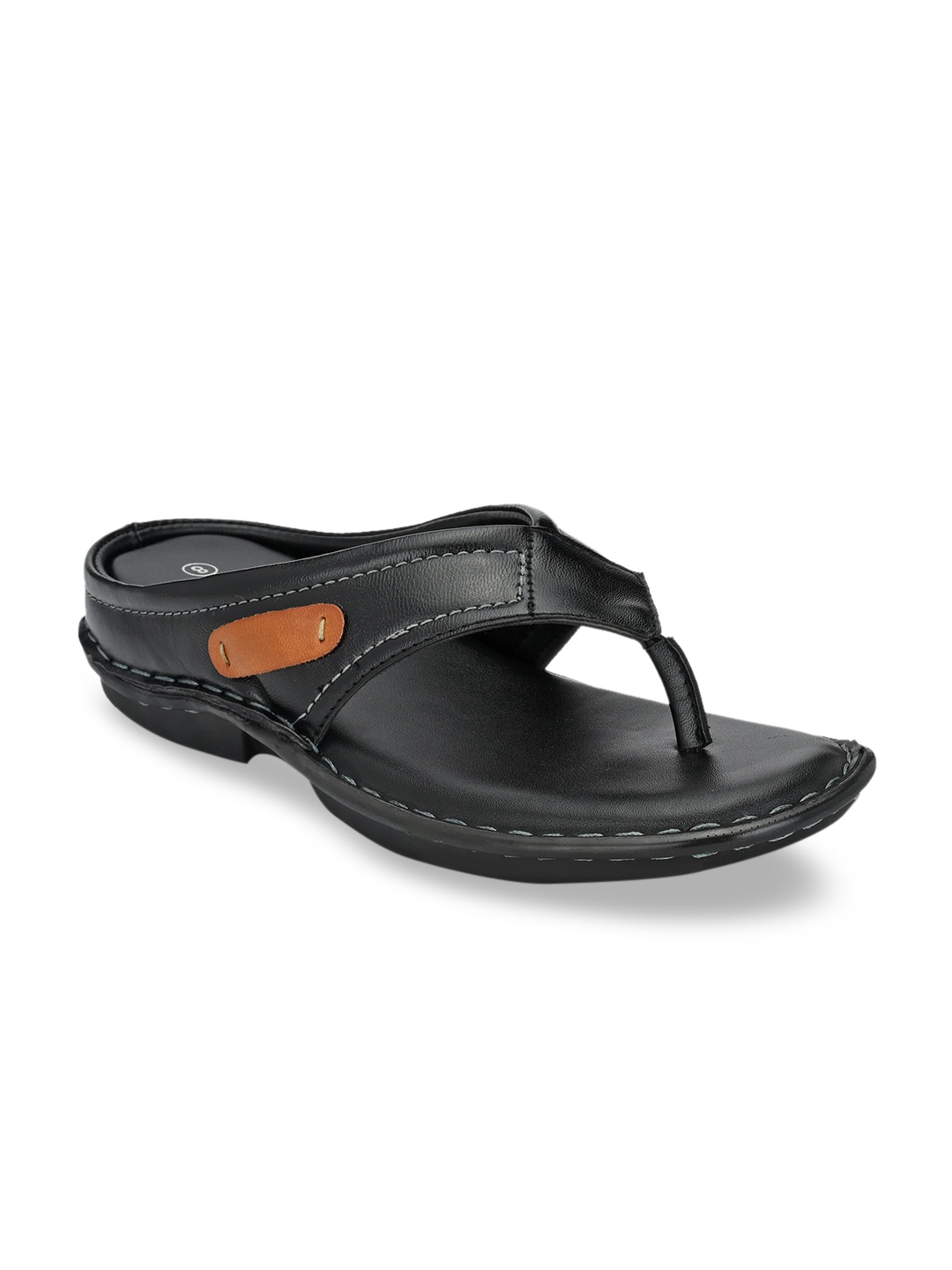 SHENCES Men Black Solid Sandals
