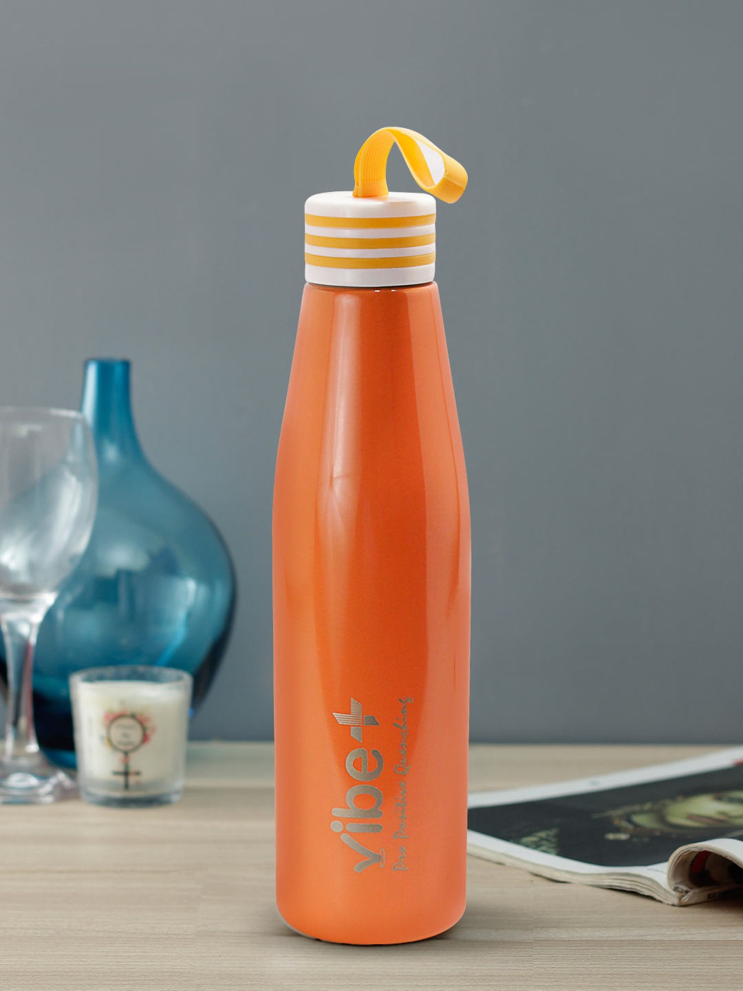 

Vibe Plus Unisex Orange Solid Double Wall Stainless Steel Water Bottle 600ml
