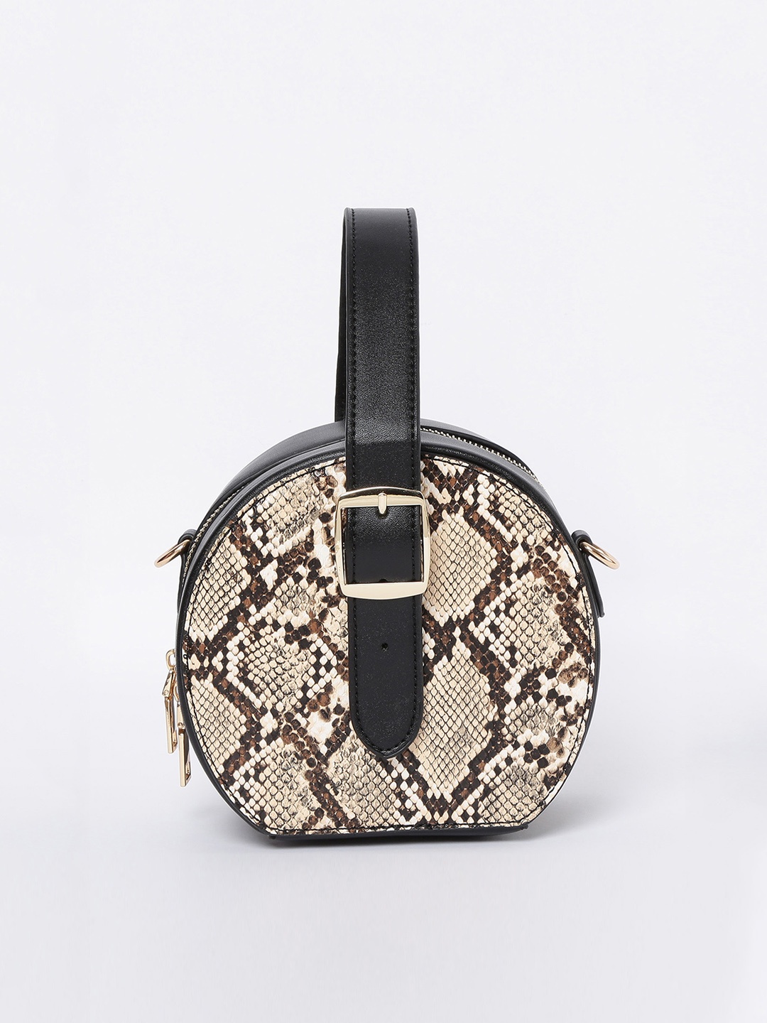 

CODE by Lifestyle Beige & Black Animal Printed Handheld Bag