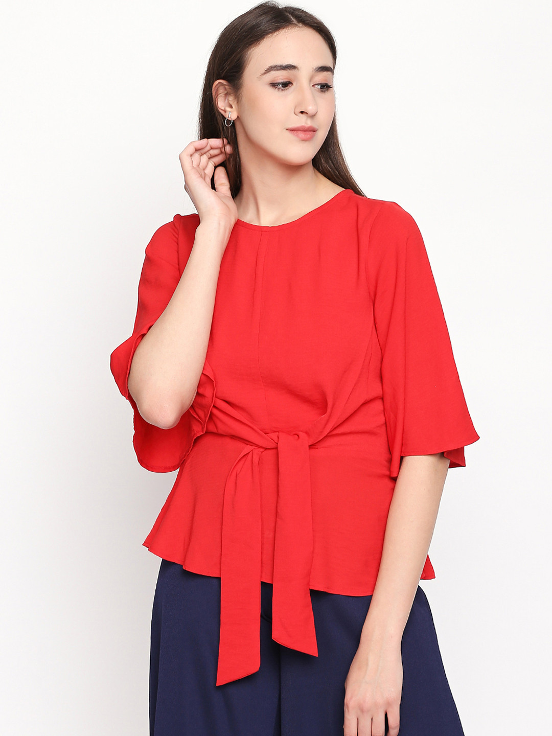 

Forever Glam by Pantaloons Women Red Solid Top