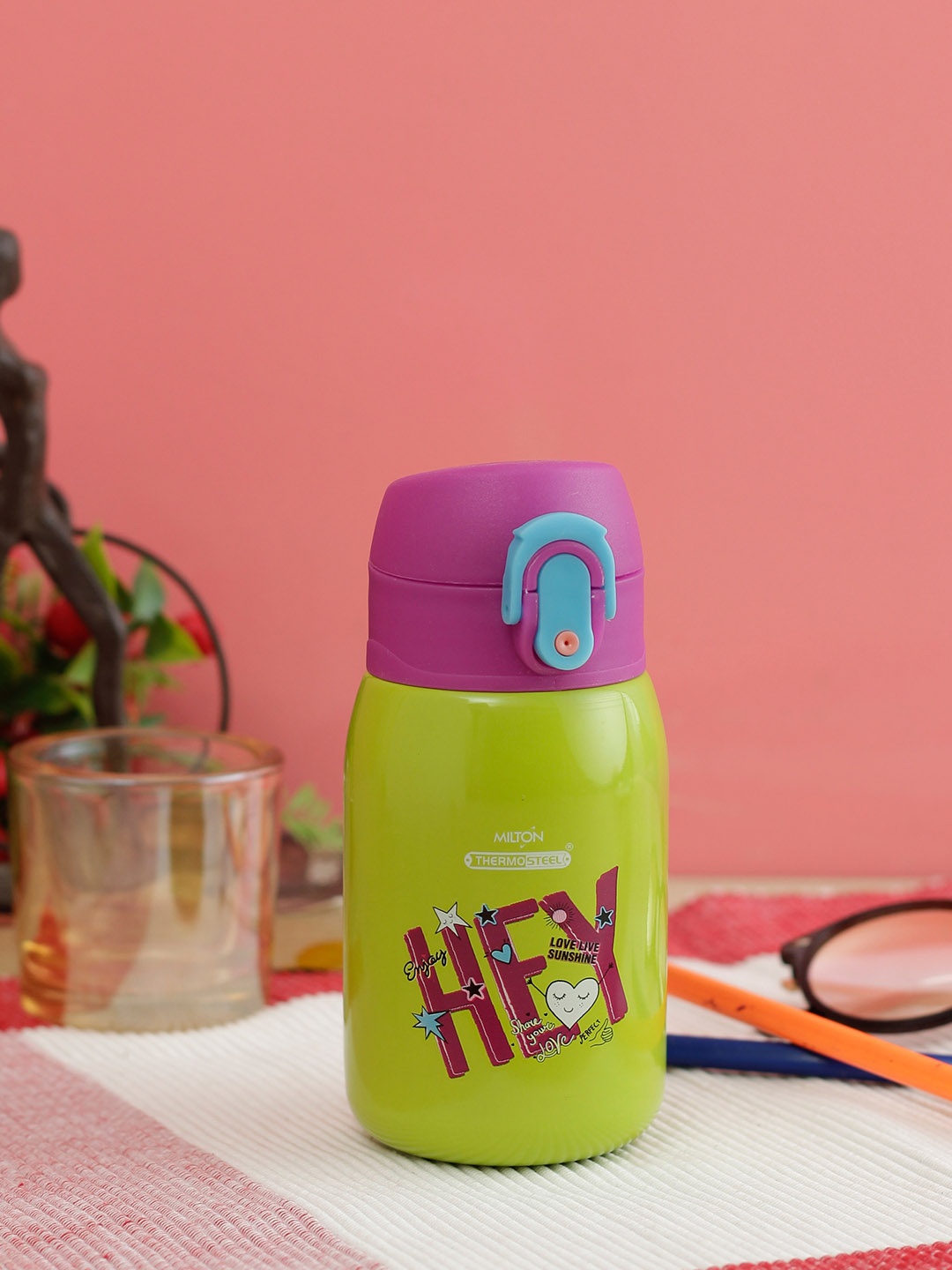 

Milton Unisex Green & Pink Jolly-275 Thermosteel Sipper Water Bottle 230 Ml