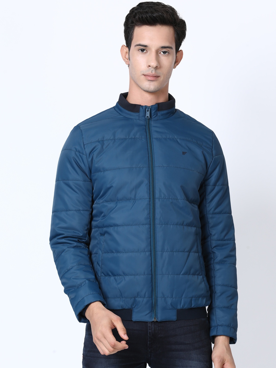 

t-base Men Blue Solid Lightweight Puffer Jacket