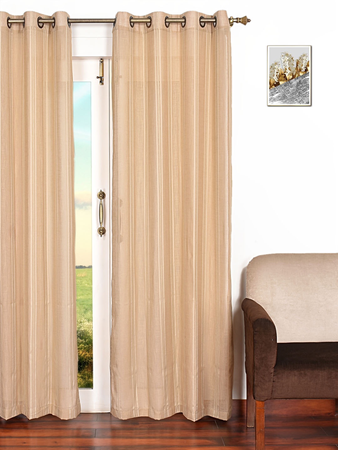 

Ariana Beige Single Sheer Door Curtain