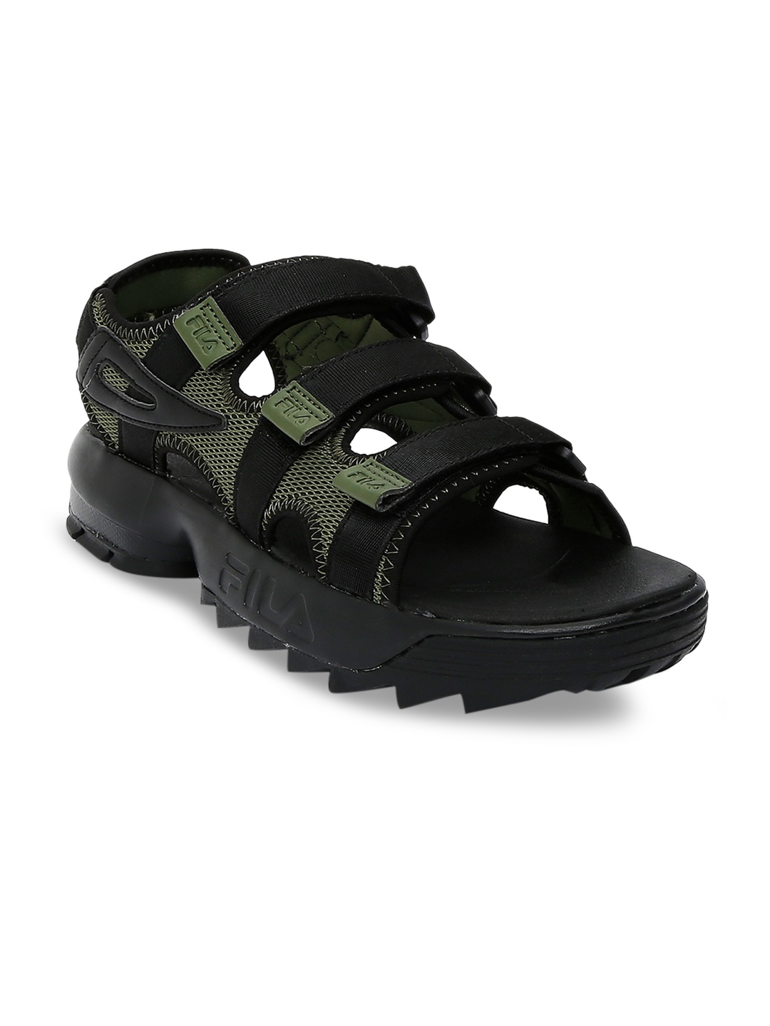 

FILA Men Black & Green Sports Sandals