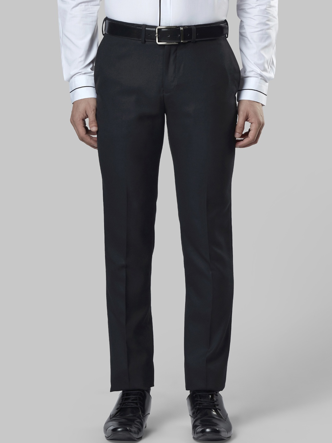 

Raymond Men Blue Solid Slim Fit Formal Trousers
