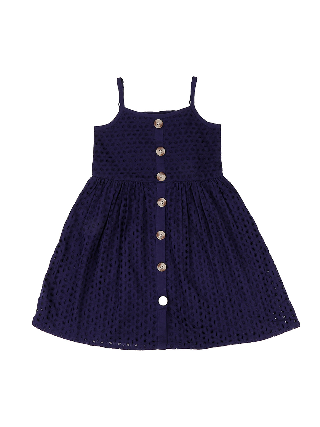 

Pantaloons Junior Girls Navy Blue Solid Fit and Flare Dress