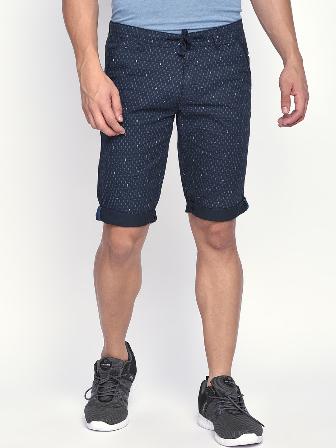 

beevee Men Navy Blue Printed Regular Fit Shorts