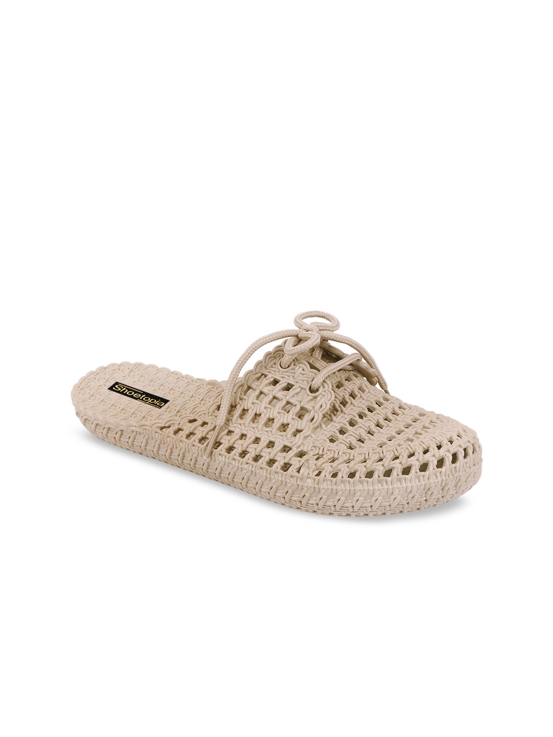 

Shoetopia Women Beige Solid Mules