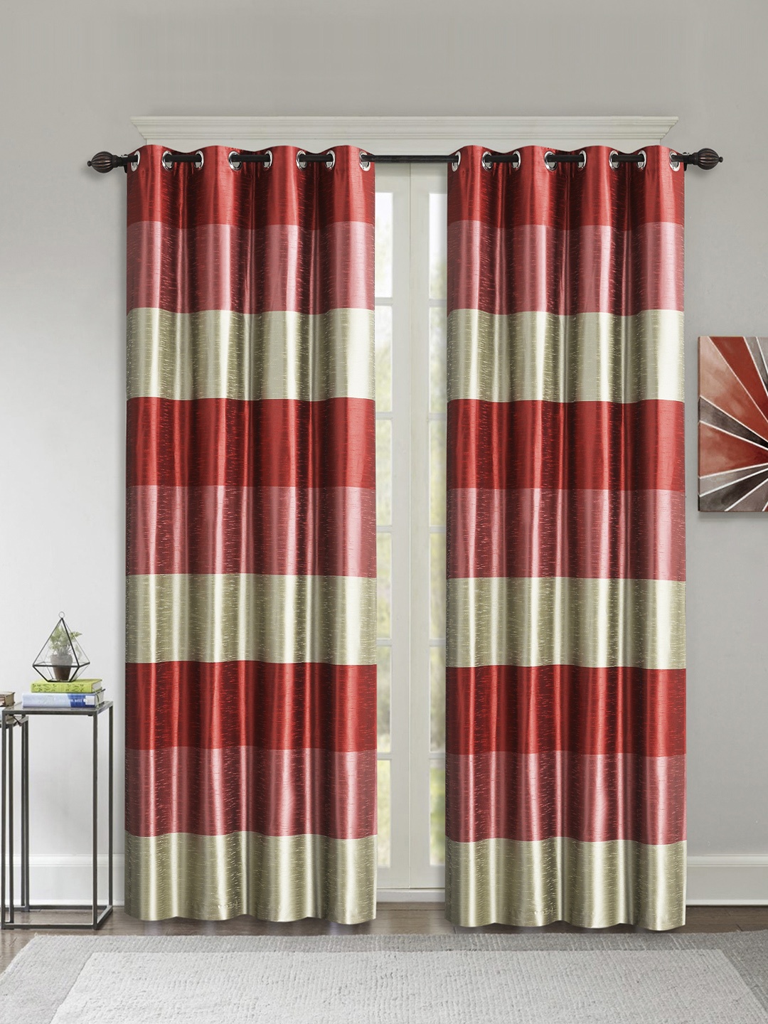 

Deco Window Red & Green Set of 2 Black Out Door Curtains