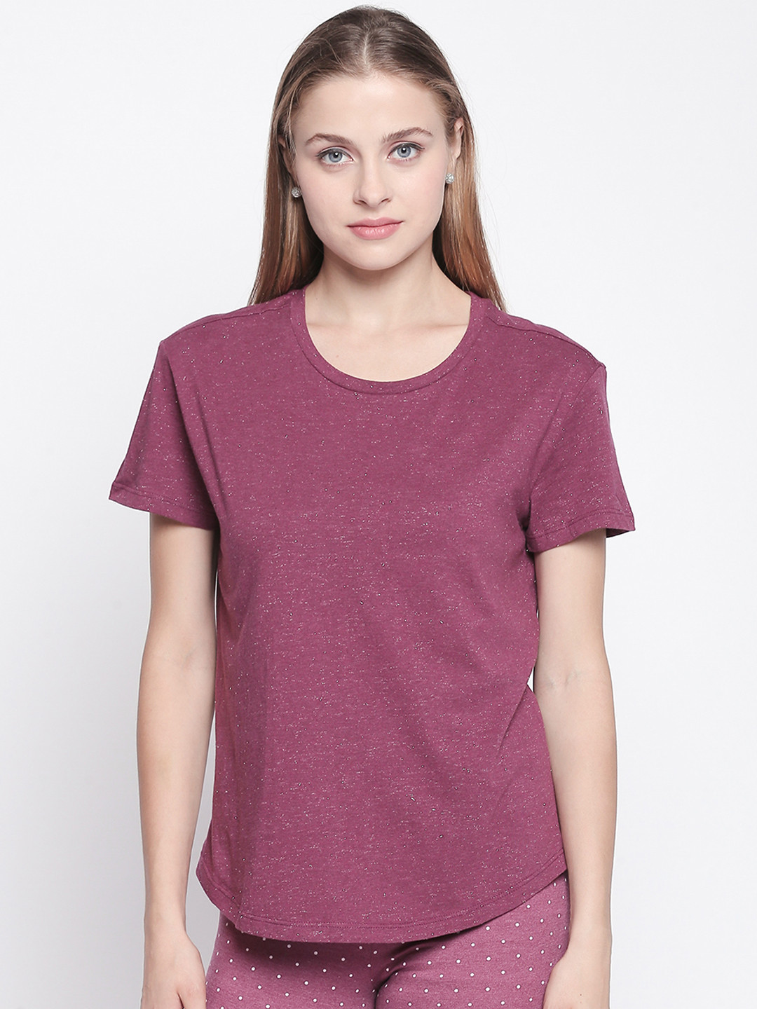 

Dreamz by Pantaloons Women Pink Solid Lounge T-Shirt