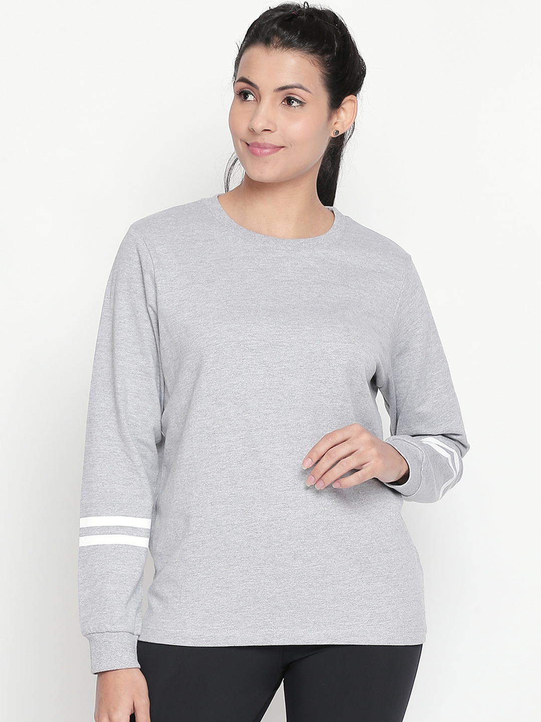 

Ajile by Pantaloons Women Grey Solid Sweatshirt
