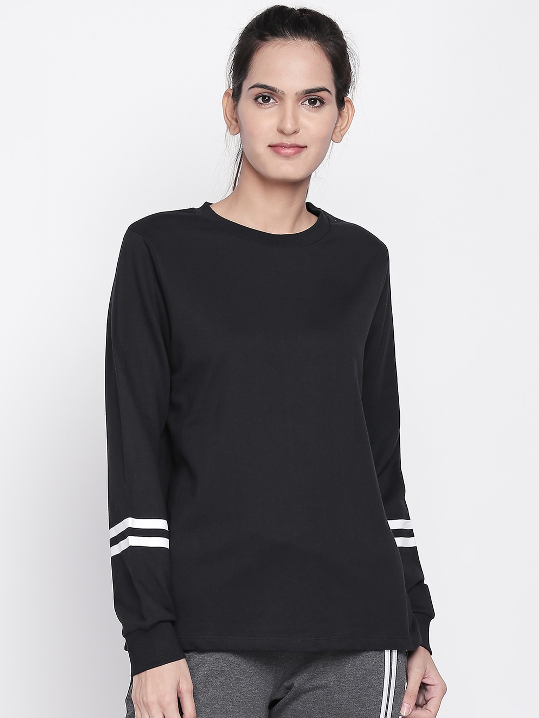 

Ajile by Pantaloons Women Black Solid Sweatshirt