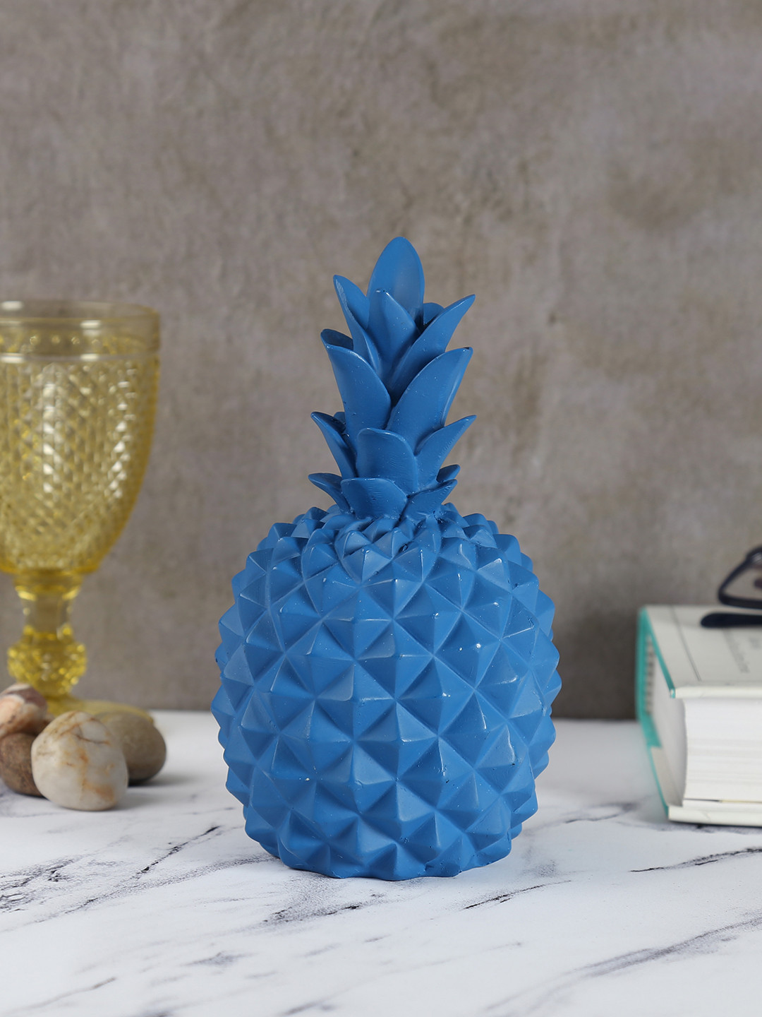 

India Circus by Krsnaa Mehta Blue Solid Pineapple Decor Accent Showpiece