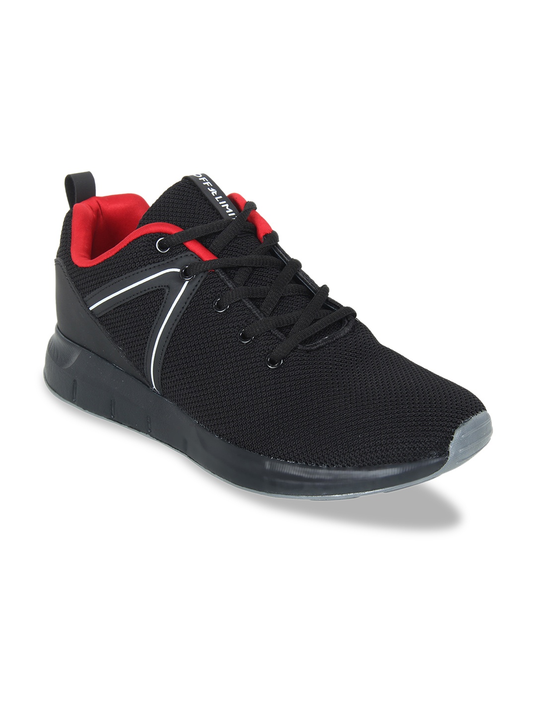 

OFF LIMITS Men Black & Red Mesh Running Shoes