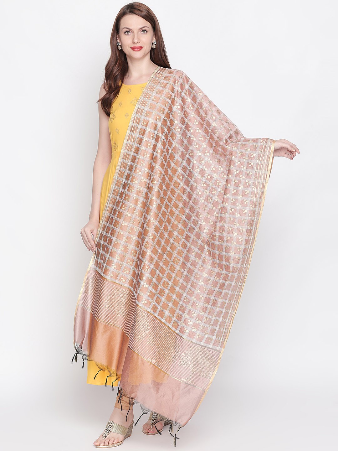 

RANGMANCH BY PANTALOONS Beige Printed Dupatta