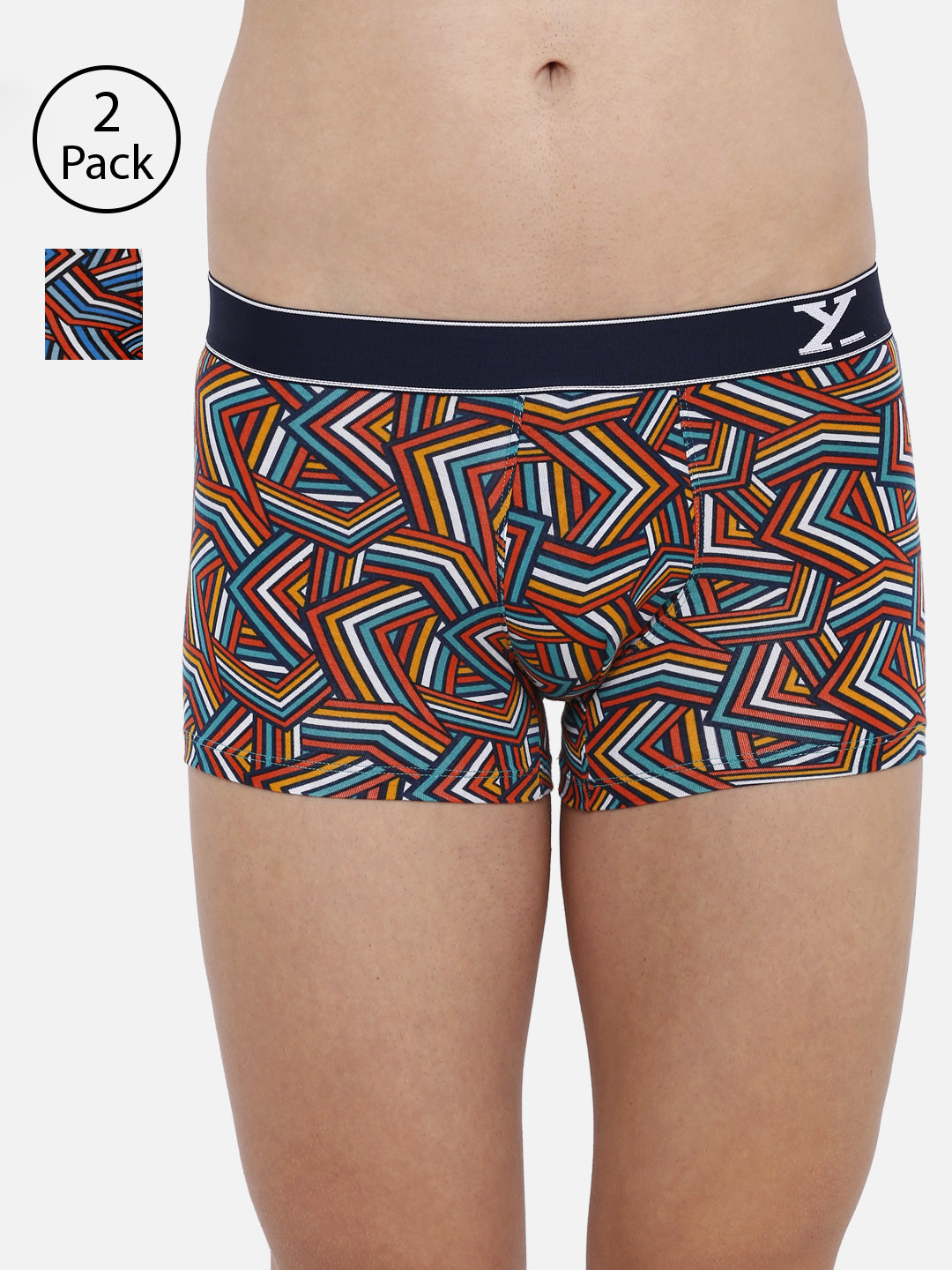 

XYXX Men IntelliSoft Antimicrobial Micro Modal Pack of 2 Linea Trunks XYTRNK2PCKN258, Multi
