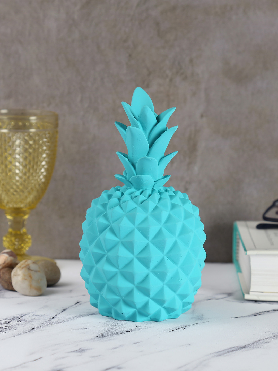 

India Circus by Krsnaa Mehta Teal Blue Pineapple Decor Accent Showpiece