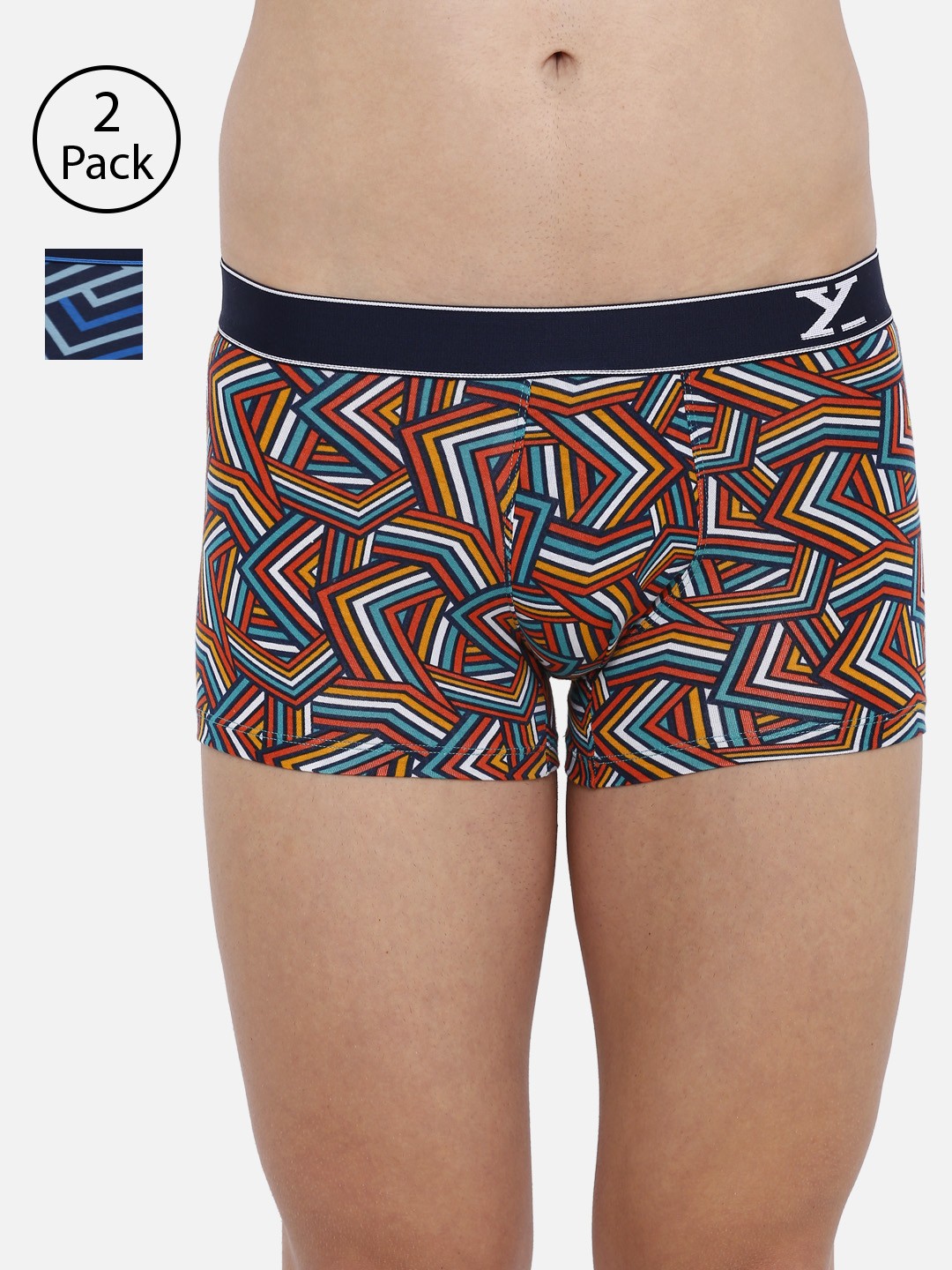 

XYXX Men IntelliSoft Antimicrobial Micro Modal Pack of 2 Linea Trunks XYTRNK2PCKN254, Multi