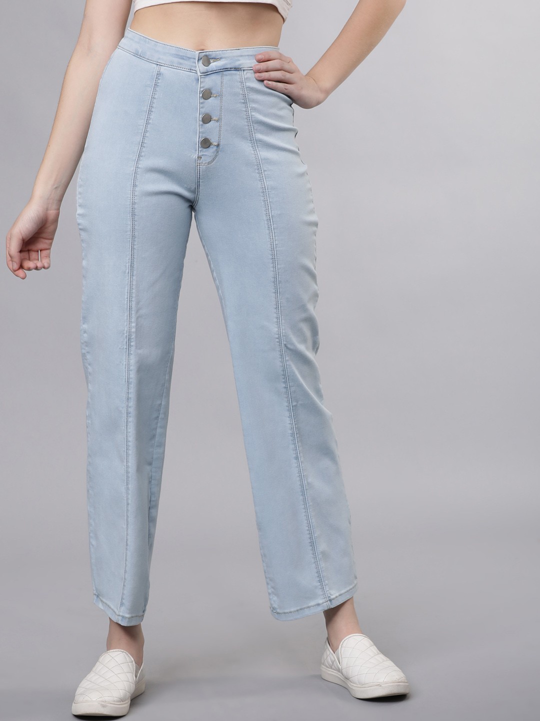 

Tokyo Talkies Women Blue Regular Fit Mid-Rise Clean Look Stretchable Jeans
