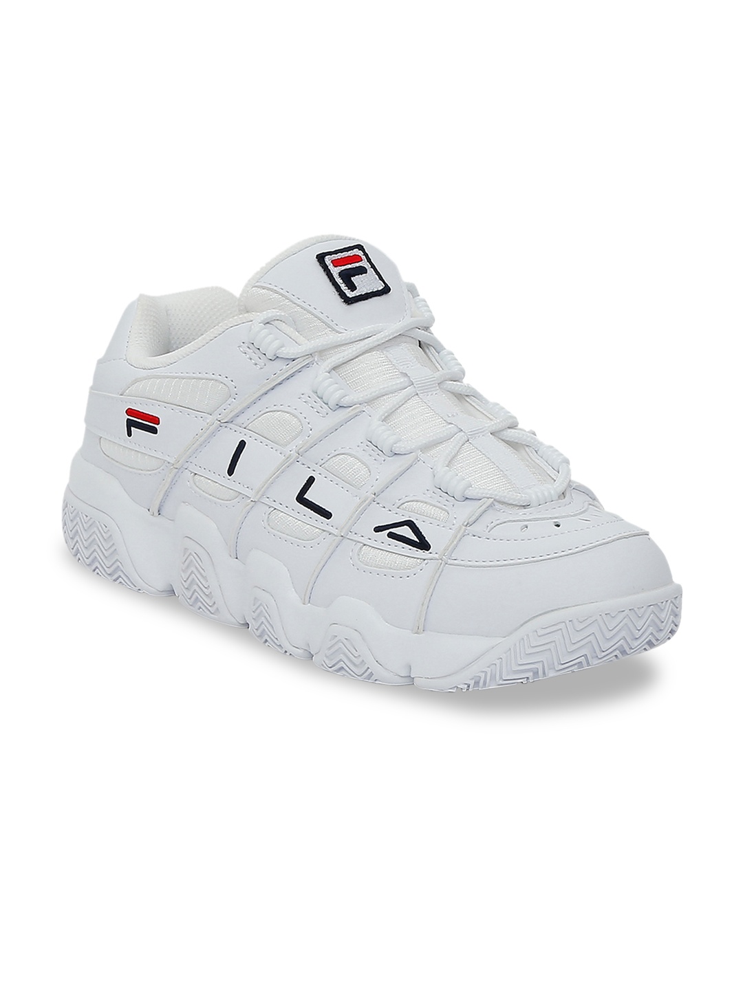 

FILA Men White Solid Leather Sneakers