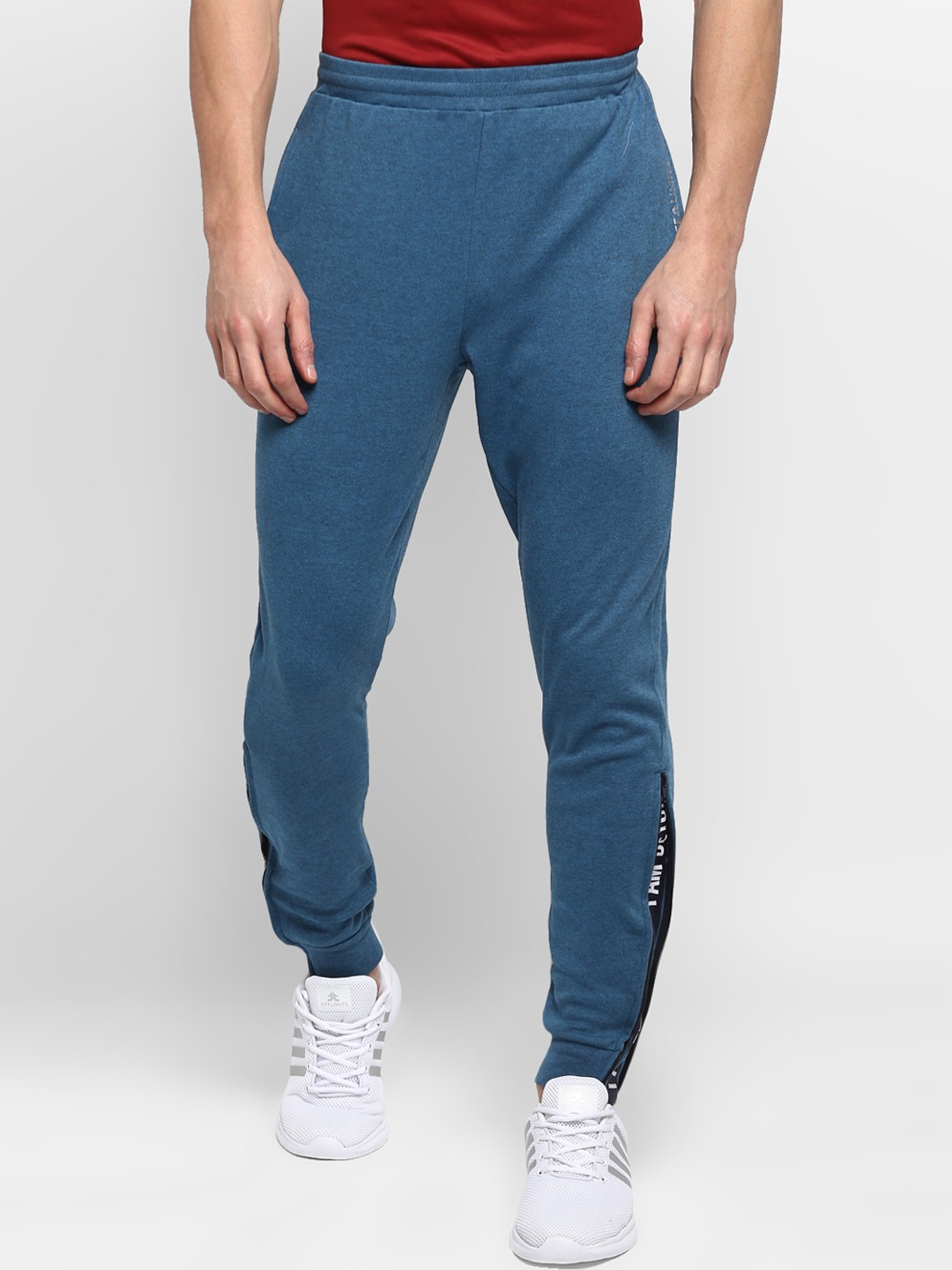 

OFF LIMITS Men Teal Blue Solid Slim-Fit Joggers
