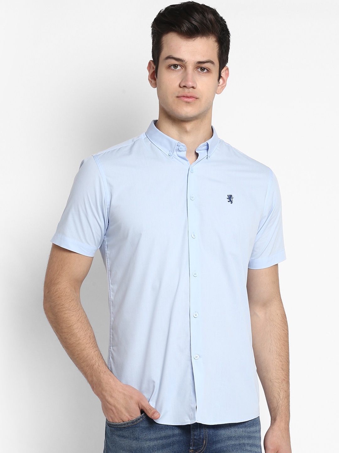 Red Tape Men Turquoise Blue Regular Fit Solid Casual Shirt