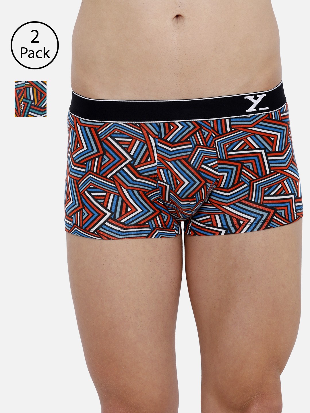 

XYXX Men IntelliSoft Antimicrobial Micro Modal Pack of 3 Linea Trunks XYTRNK3PCKN394, Multi