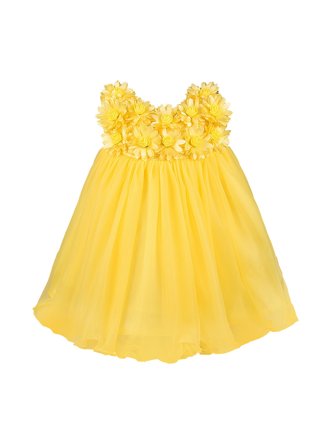 

Wish Karo Girls Yellow Embellished A-Line Dress