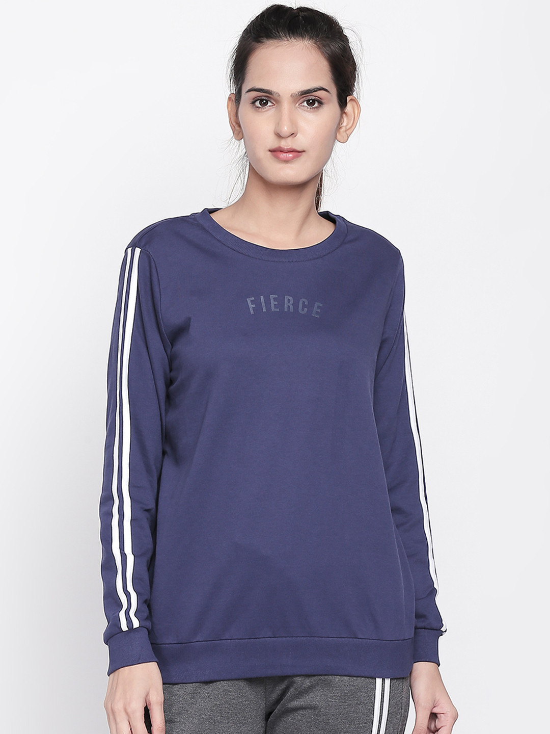 

Ajile by Pantaloons Women Navy Blue Solid Sweatshirt