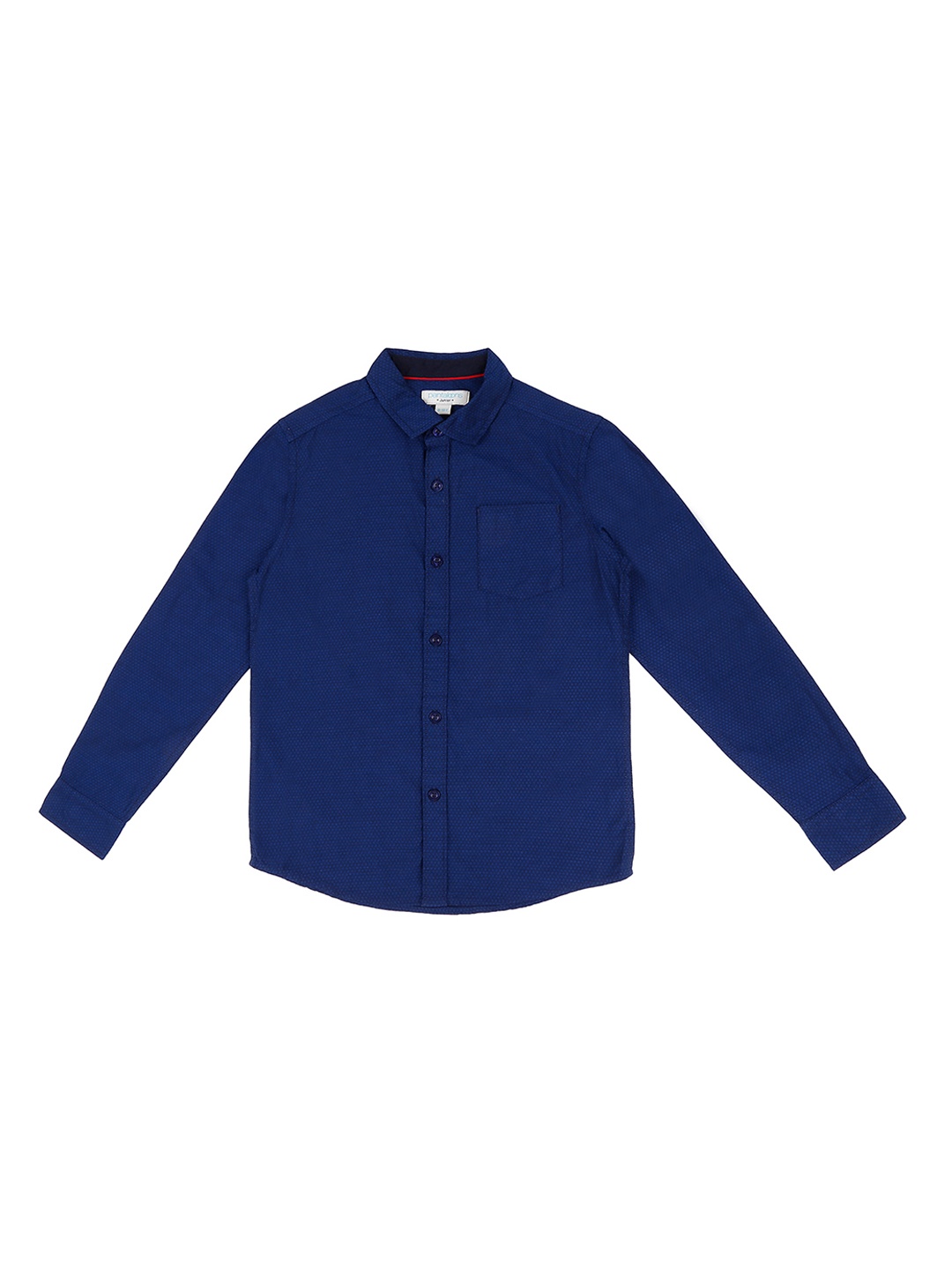 

Pantaloons Junior Boys Navy Blue Regular Fit Solid Party Shirt