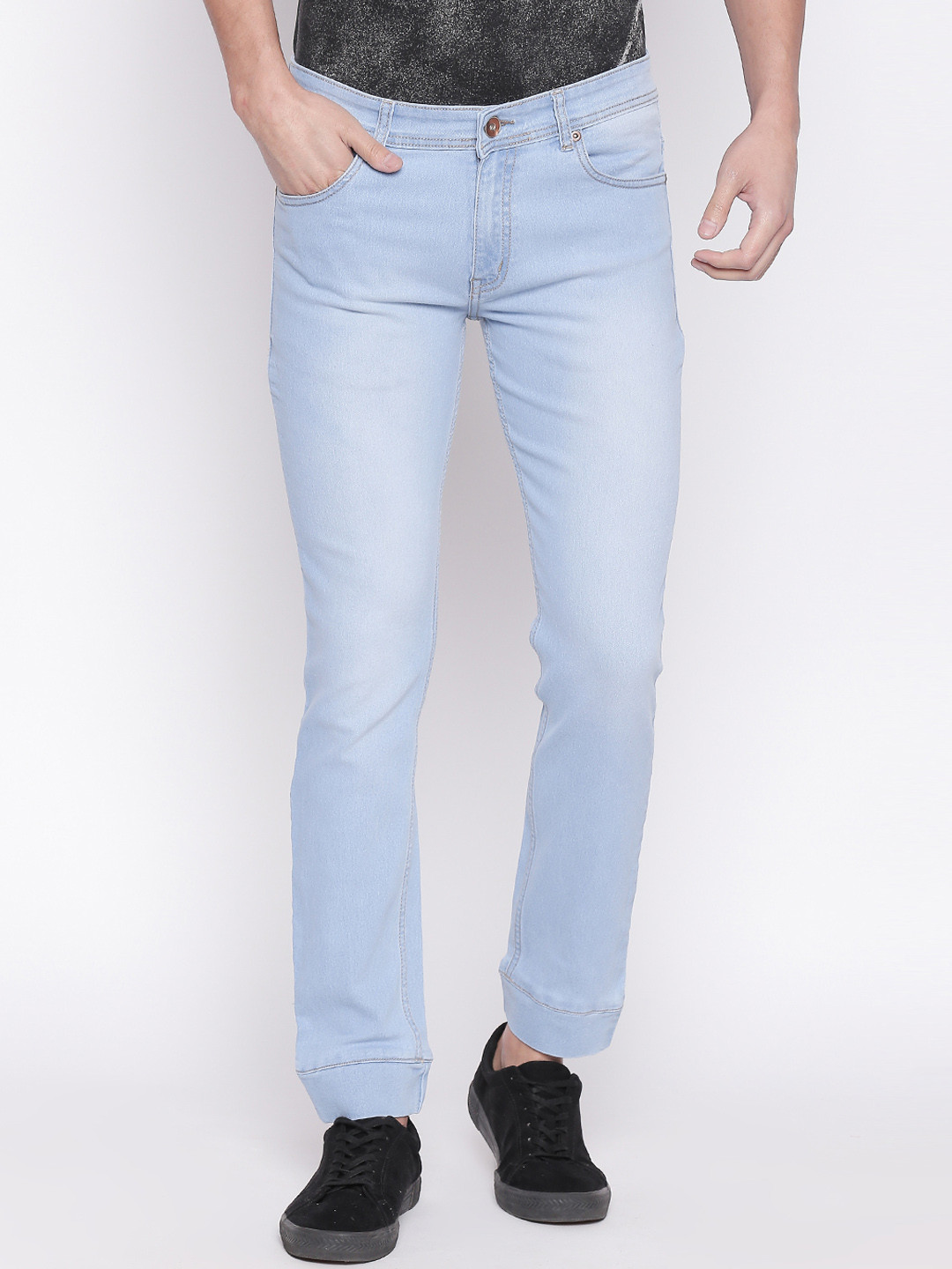 

High Star Men Blue Jogger Mid-Rise Clean Look Stretchable Jeans