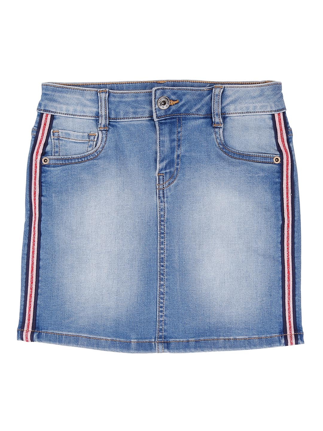 

Pantaloons Junior Girls Blue Washed Knee-Length Denim Skirt