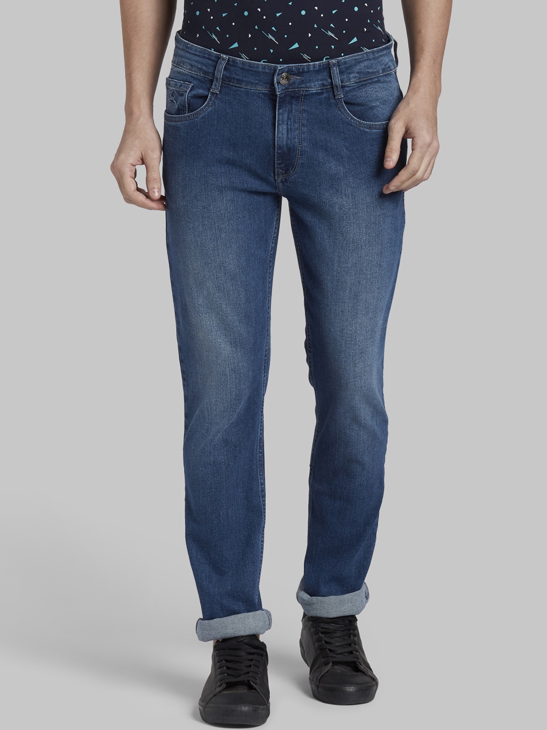 Parx Men Blue Tapered Fit Mid-Rise Clean Look Jeans