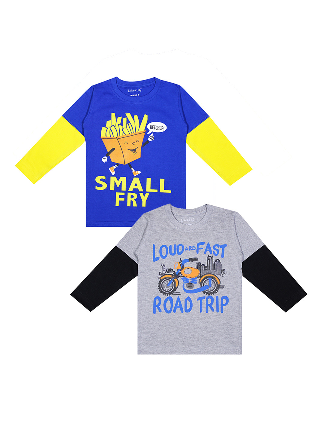 

Luke & Lilly Boys Pack of 2 Printed Round Neck T-shirts, Blue