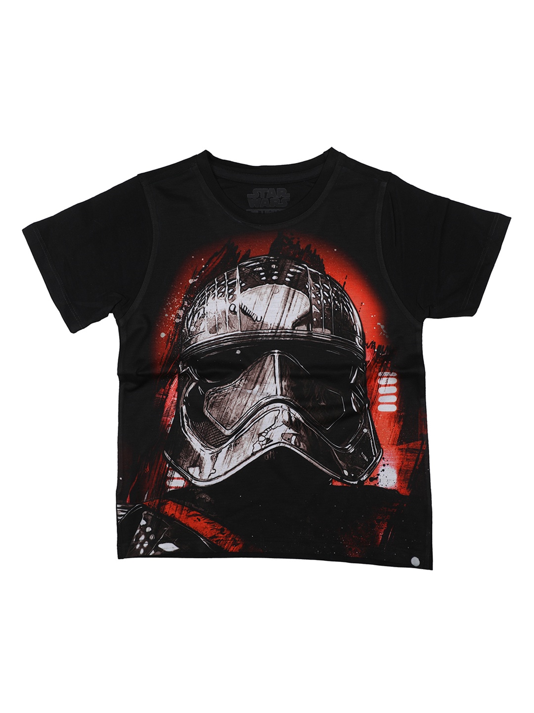 

YK Star Wars Boys Black Storm Trooper Print Round Neck T-shirt