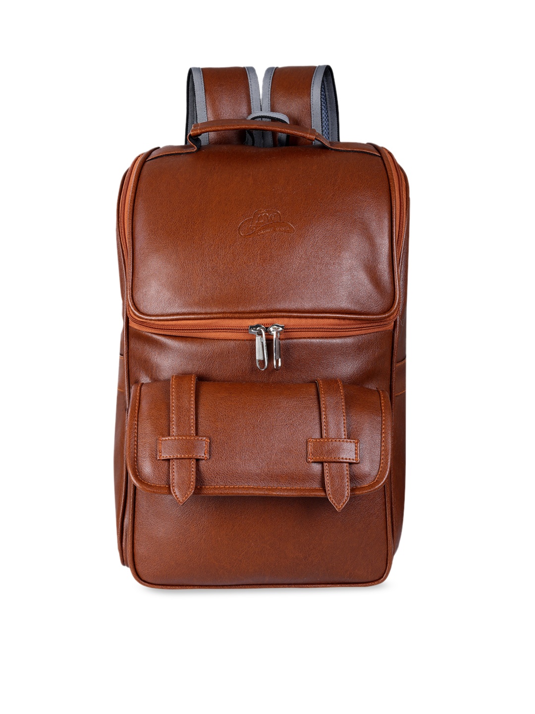 

Leather World Unisex Tan Brown Solid Backpack
