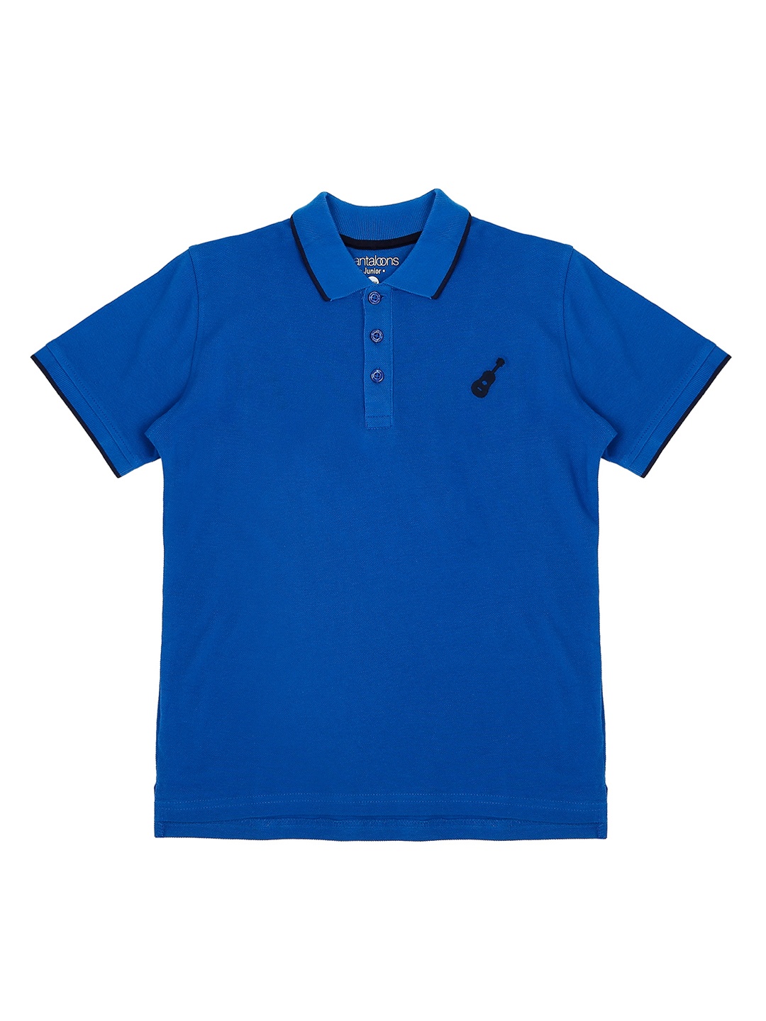 

Pantaloons Junior Boys Blue Solid Polo Collar T-shirt