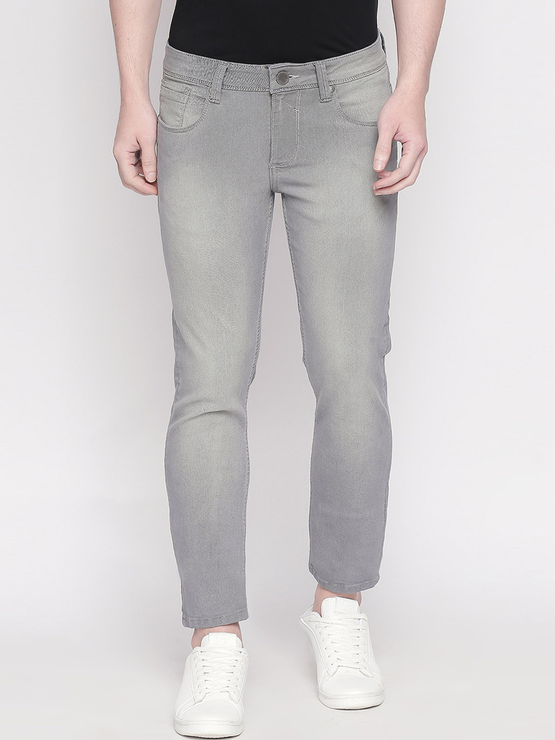 

Basics Men Grey Skinny Fit Low-Rise Clean Look Stretchable Jeans