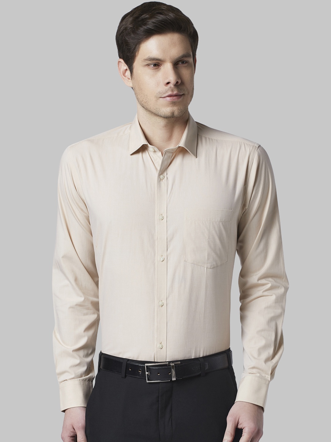 

Park Avenue Men Beige Slim Fit Solid Formal Shirt