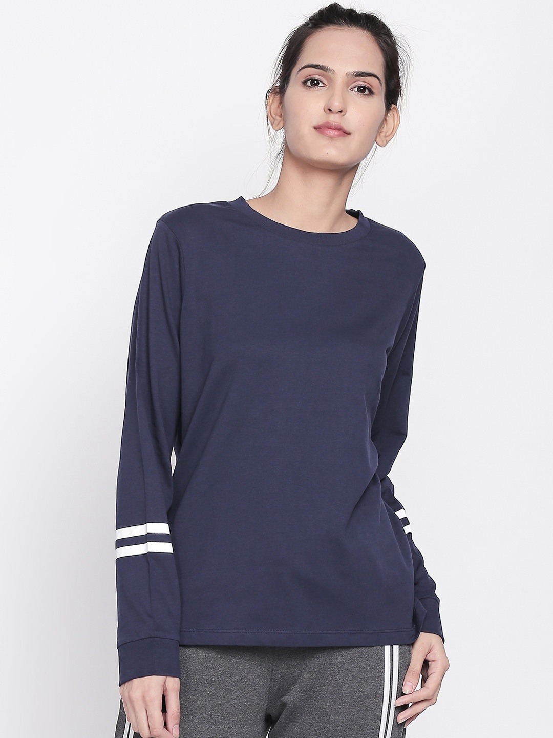 

Ajile by Pantaloons Women Navy Blue Solid Sweatshirt