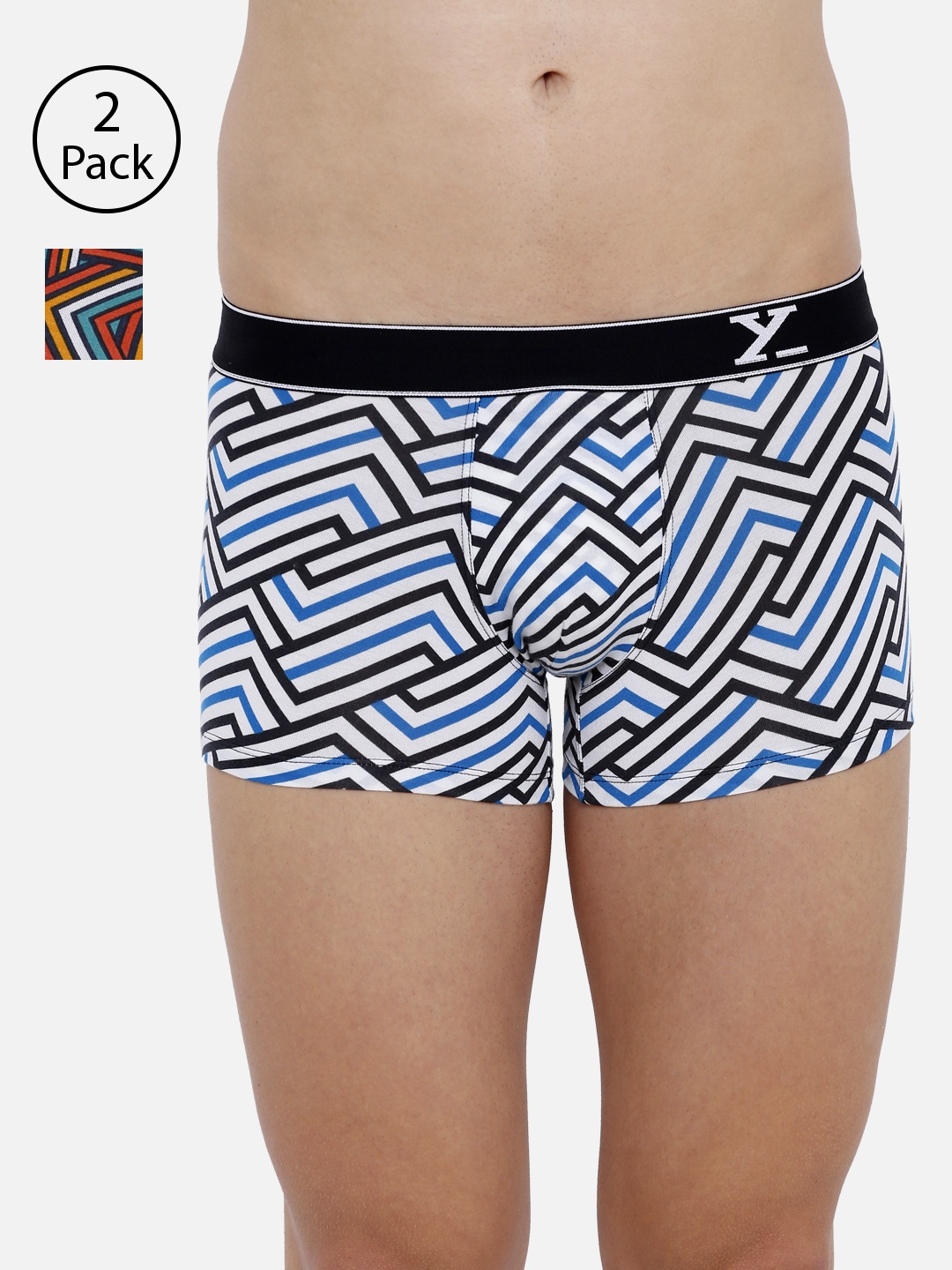 

XYXX Men IntelliSoft Antimicrobial Micro Modal Pack of 2 Linea Trunks XYTRNK2PCKN256, Multi