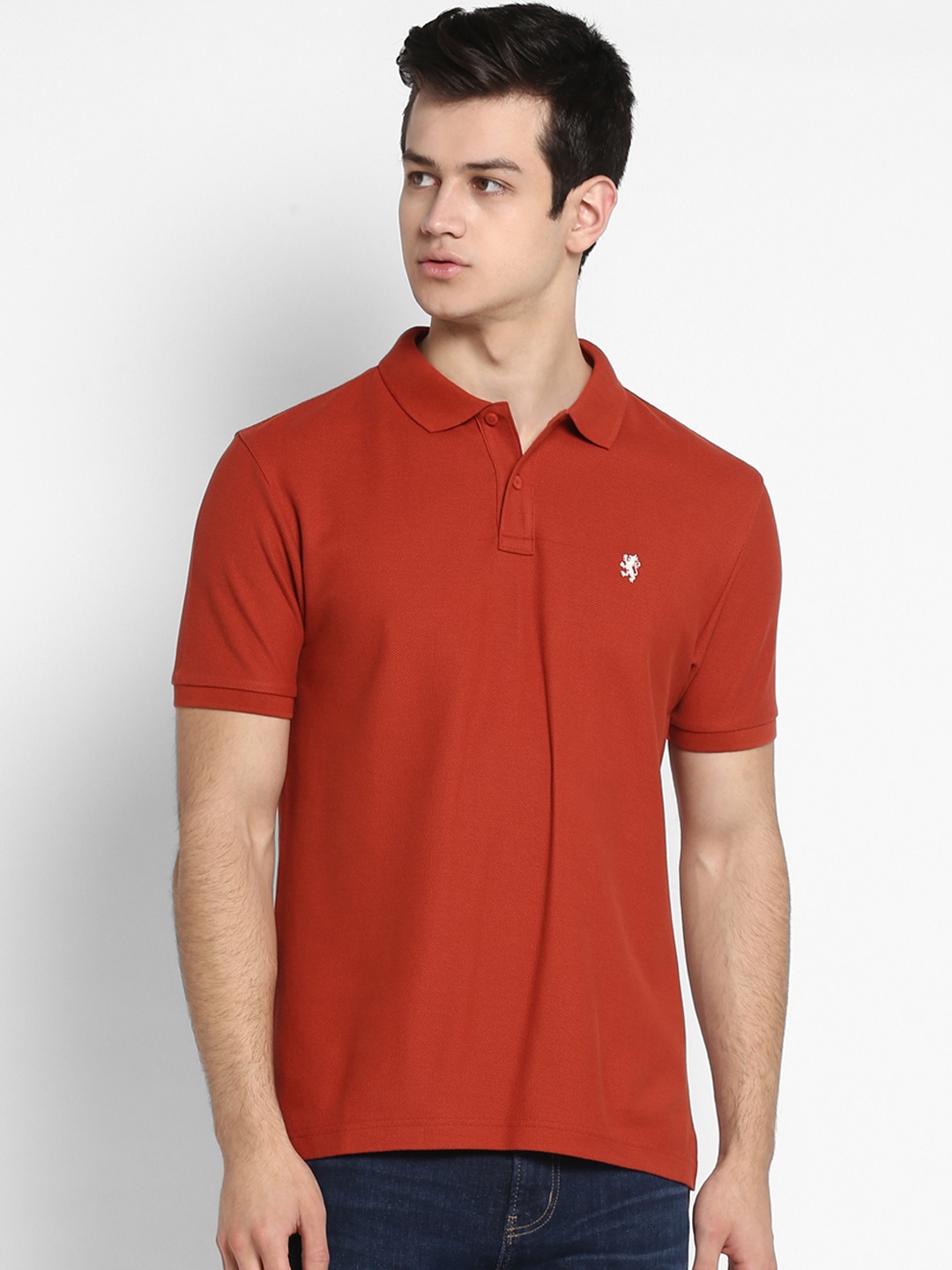 

Red Tape Men RustRed Solid Polo Collar T-shirt, Rust