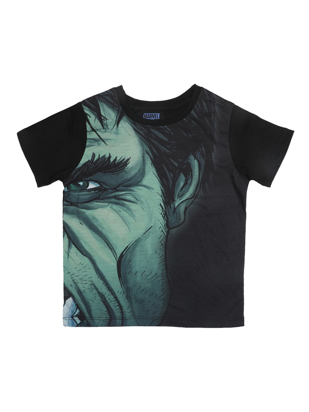 

YK Marvel Boys Green Avengers Hulk Print Round Neck T-shirt