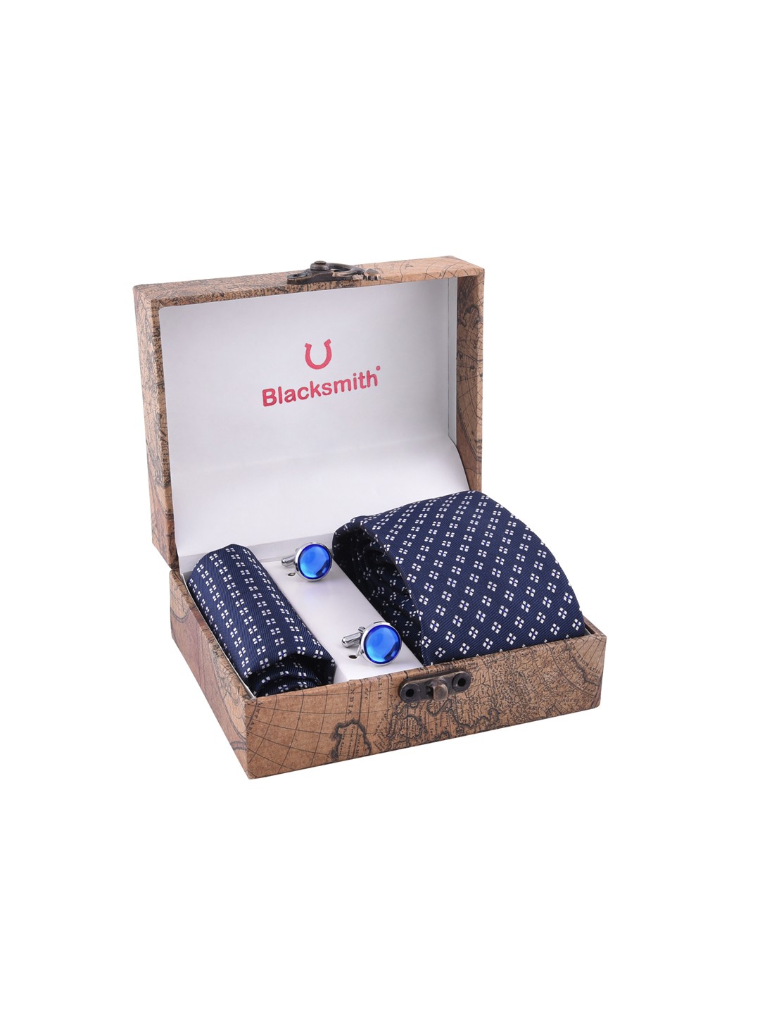 

Blacksmith Men Blue & White Patterned Accessory Gift Set