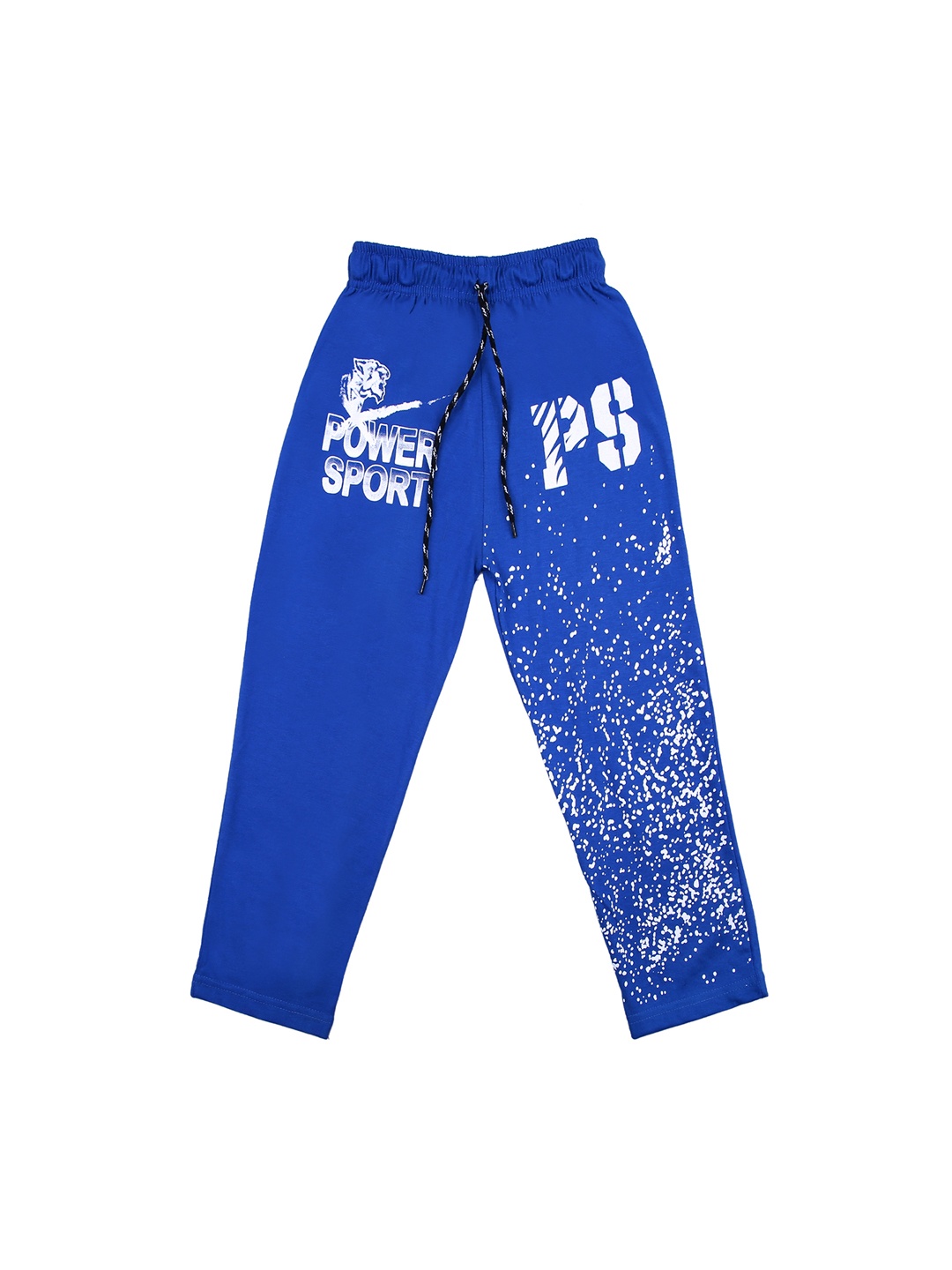

SWEET ANGEL Girls Blue Self-Design Straight-Fit Track Pants